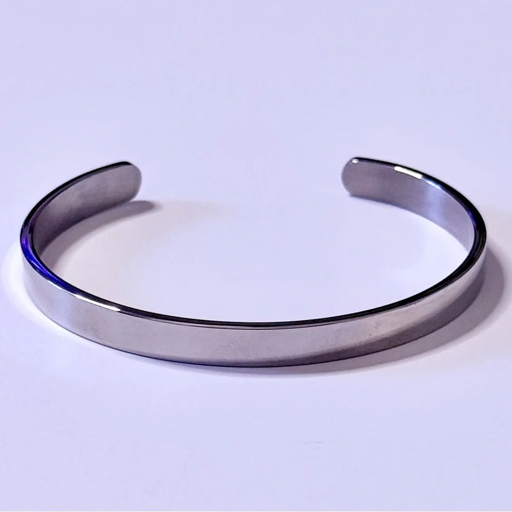 BTYSUN “Be Happy. Be Bright. Be You.” Inspirational Cuff Bracelet – Silver Tone - Picture 2 of 4